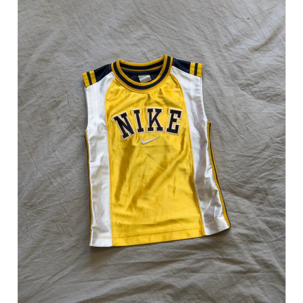 NIKE Yellow and White Youth‎ Kids Silk Jersey 3T